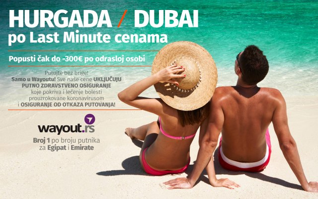 Wayout: Dubai i Hurgada u Novembru po last minute cenama